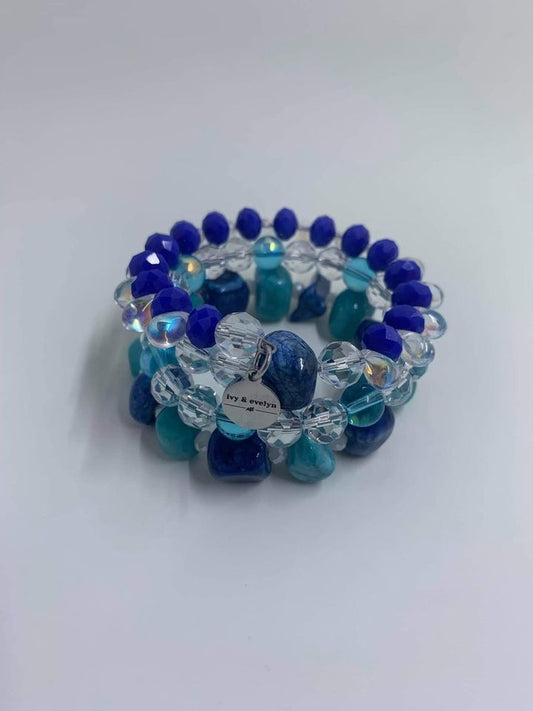 Shades of Blue Coil Bracelet