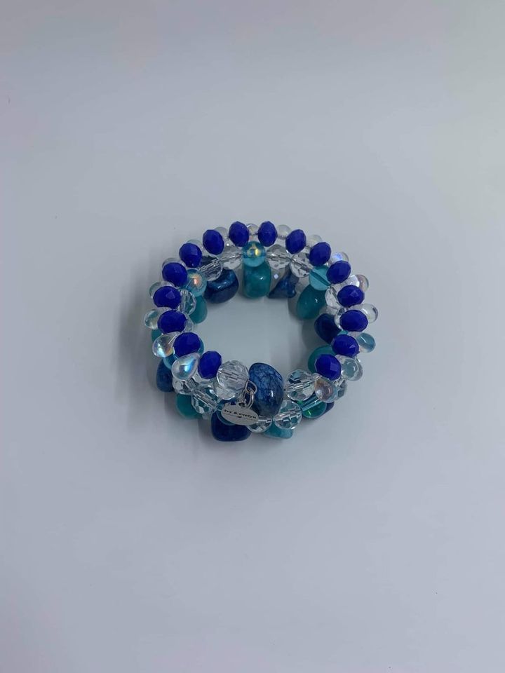 Shades of Blue Coil Bracelet