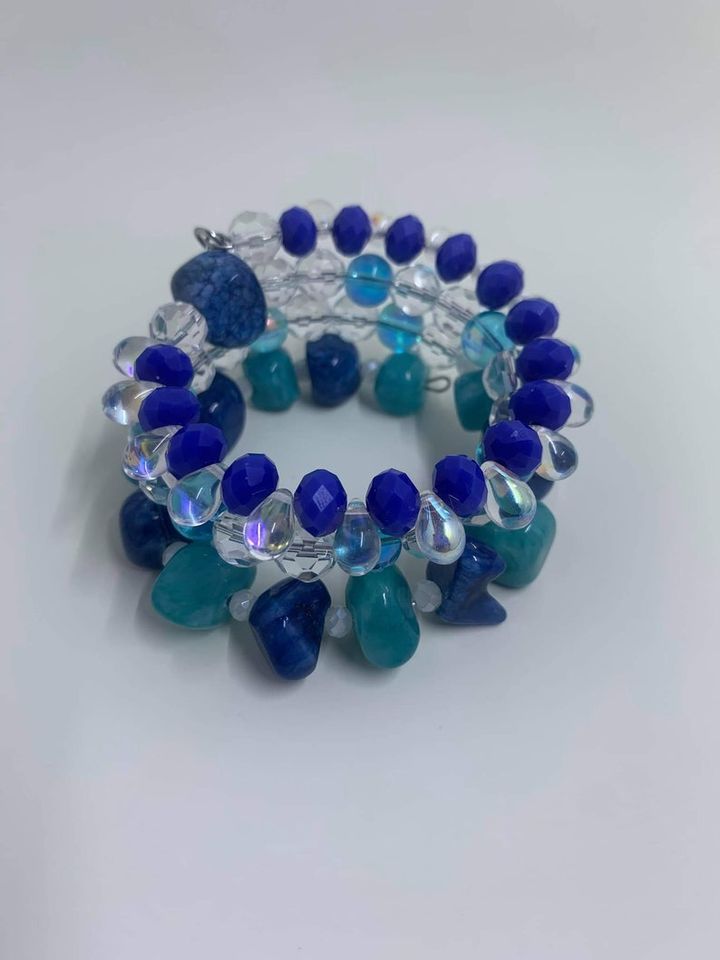 Shades of Blue Coil Bracelet