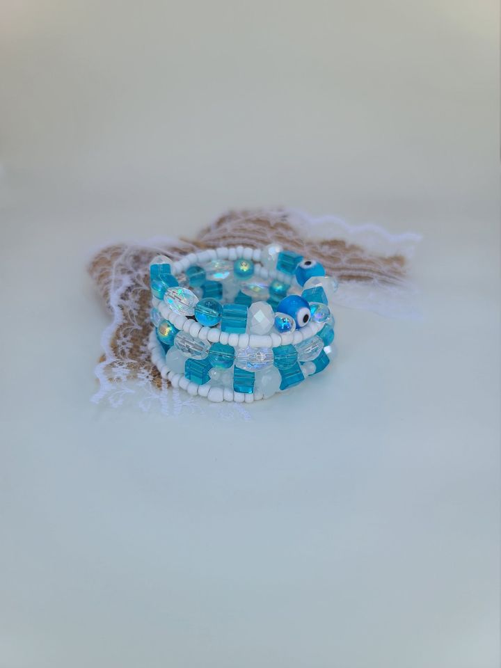 Blue and White Evil Eye Bracelet