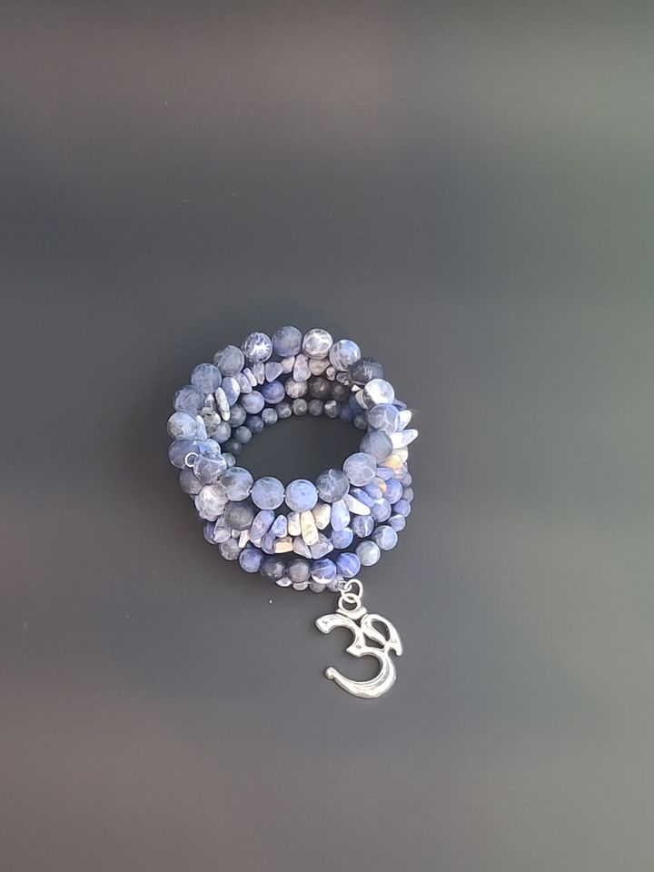 Gemstone Lapis Beaded Cuff Bracelet